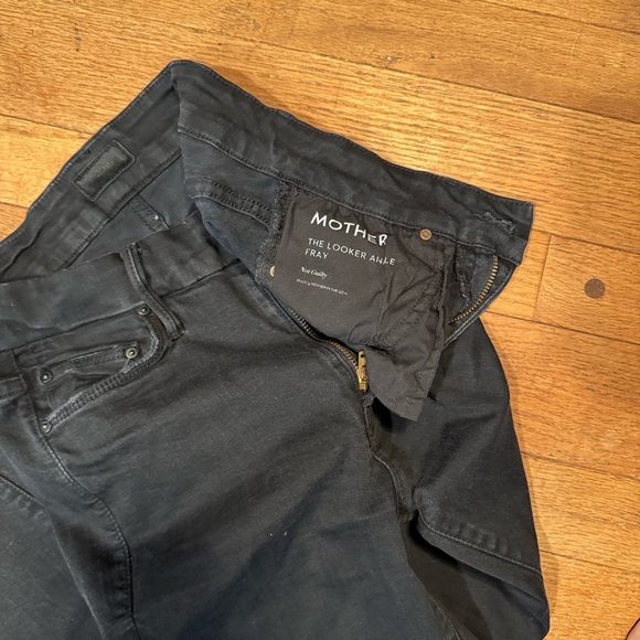 MOTHER The Looker Ankle Fray Black Skinny Jeans - Picture 2 of 4